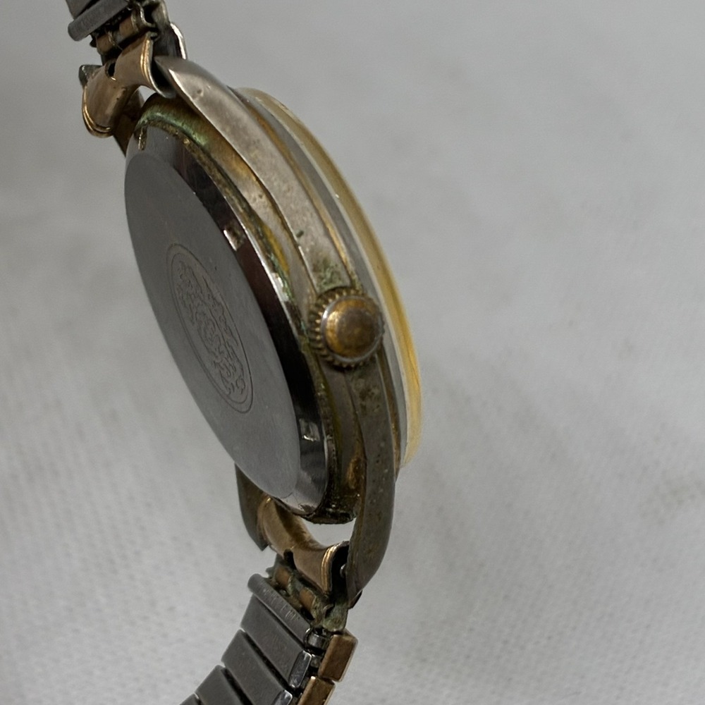 Vtg Bicentennial Coin Watch Unisex Lady Liberty Dial Gold Tone Swiss - Working! - Picture 9 of 10